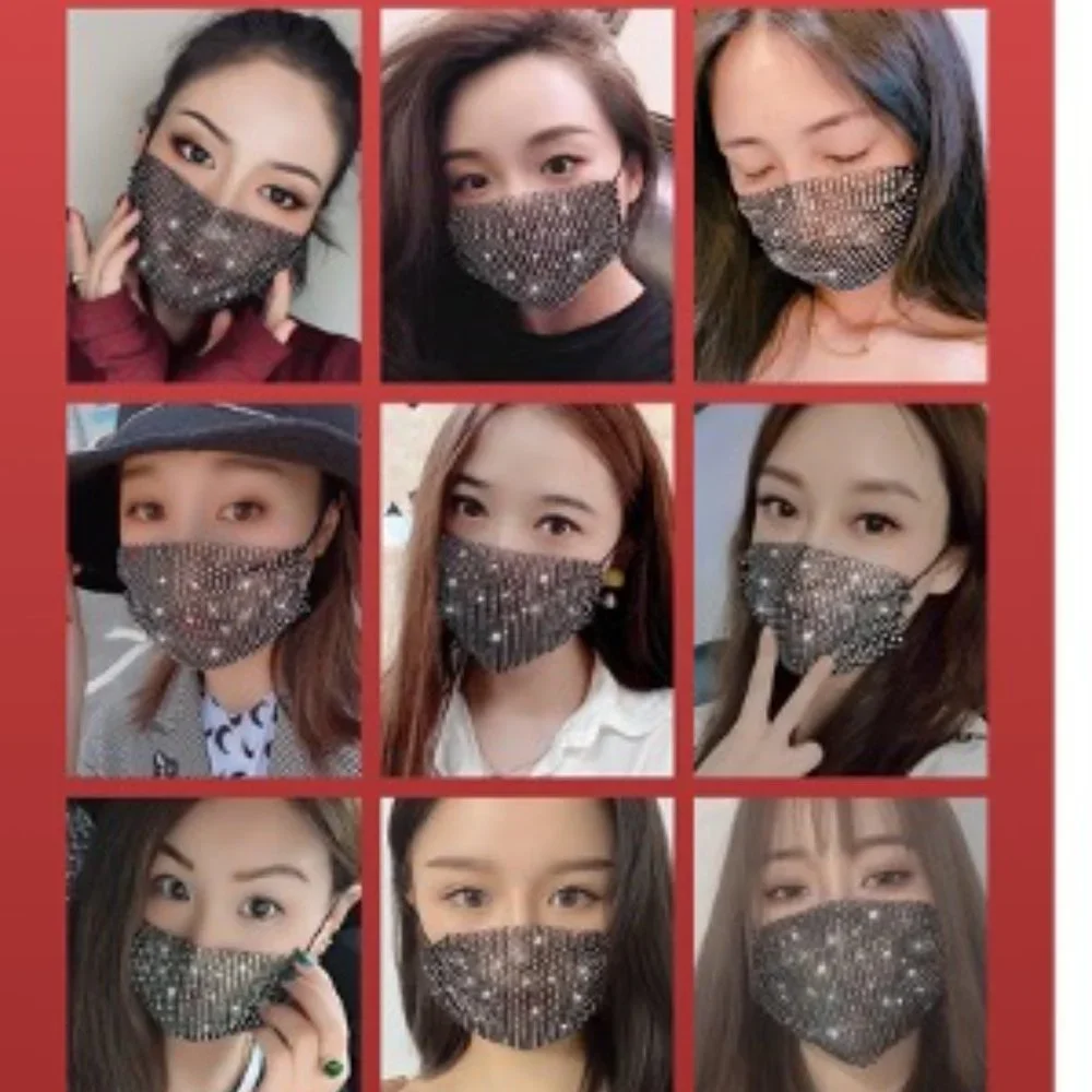 🌹 New 🌹 Fashion Rhinestone Face Masks, Bling Face Mask For Party